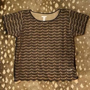 J.Crew lace overlay shirt